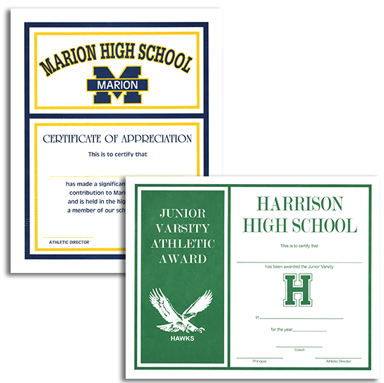 custom school award certificates