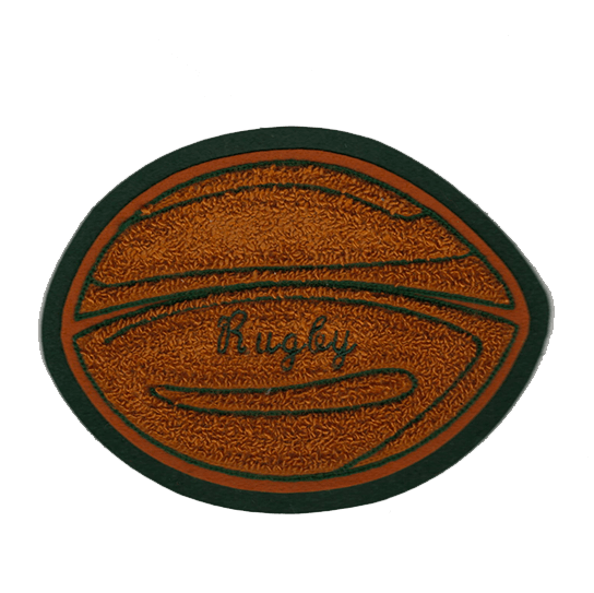 Rugby chenille patch for letterman jacket