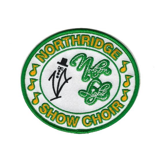 Green and yellow show choir patch for letterman jacket