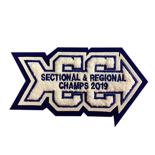 2019 Cross Country Sectional and Regional Champs patch for lettermans jacket