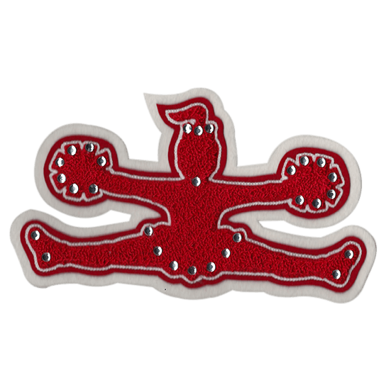 Rhinestone encrusted cheer chenille patch for letterman jacket